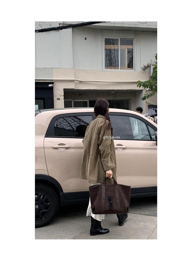 Dámska kabelka v retro štýle z kórejskej semišovej kože - Módna taška s veľkou kapacitou (2024) od Rourouchen