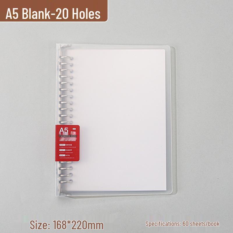 Clear Cover Detachable A4 Notebook, A5 Junior High Notebook, B5 Diary