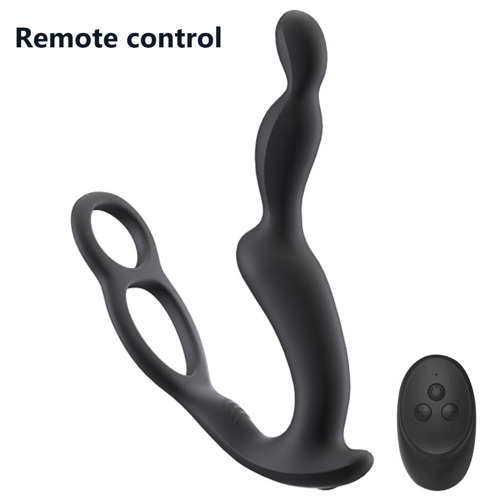 Male Prostate Massage Remote Anal Vibrator 10 Speeds Delay Ejaculation Ring Testis Stimulate Anus Plug Butt Adult Sex Toys 18+