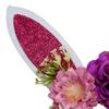 Floral Rabbit Ears Headbands Colorful Cosplay Headbands Funny Happy Easter Headdress  Children