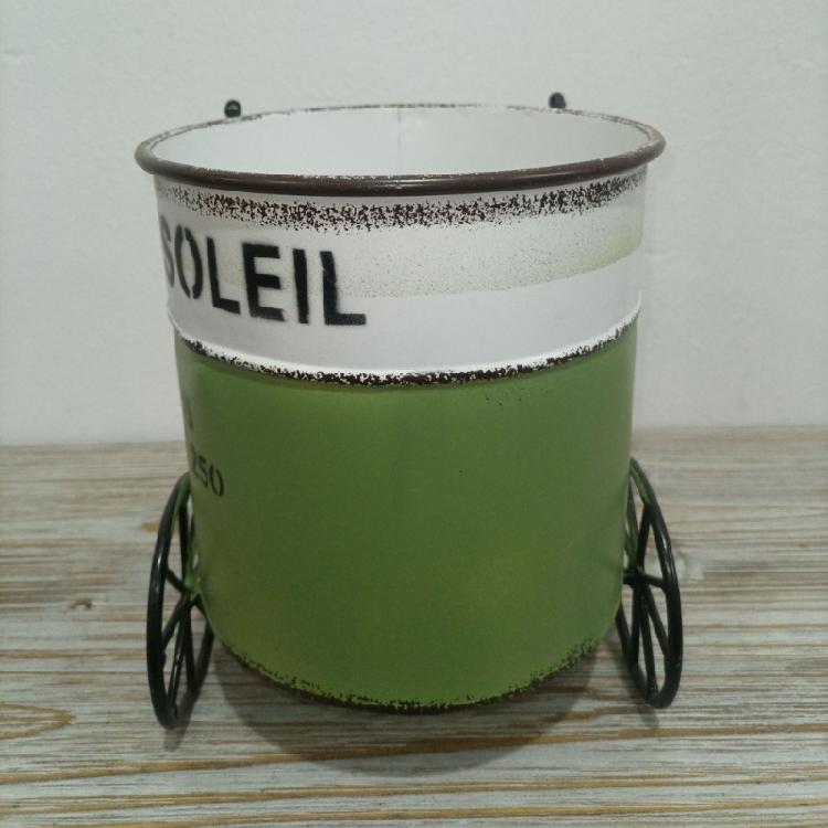 Iron Sheet Bucket Retro Flower Pot Courtyard Vase Home Furnishings Garden Decorate Garden Supplies Display