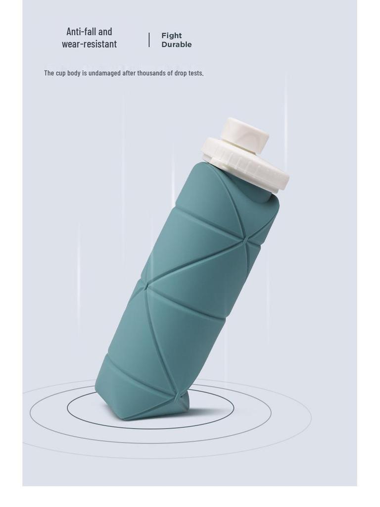 Foldable Silicone Sports Water Bottle with Straw - Portable & Telescopic Gift
