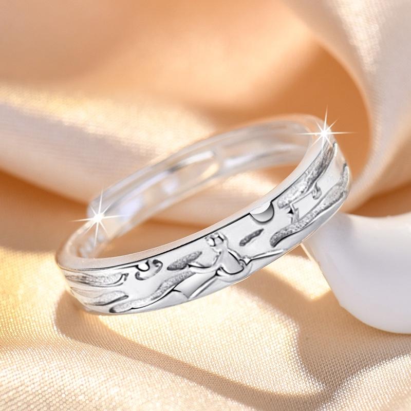 Trendy And Personalized Flower Rings For Couples Copper Material With Rose Plating