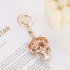 Decorative Keychain with Rhinestones, Hollowed-out Owl Keychain, Backpack Pendant, Fashionable Style, Animal Motif