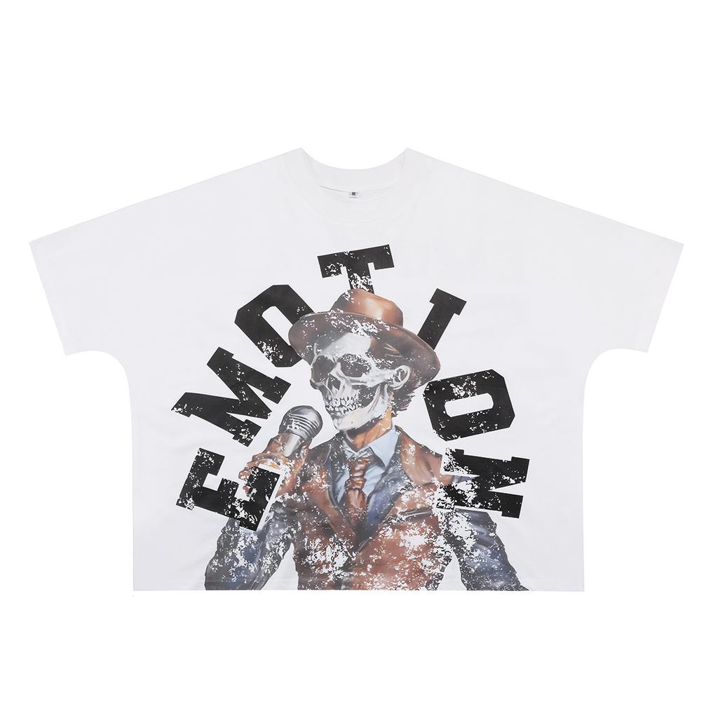 MIXED EMOTION High Quality Beauty Tide High Street Angel Hot Diamond Retro Loose Short Sleeve Full of Printed Men's and Women's T-shirts