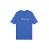 Einfarbiges T-Shirt mit Buchstabenlogo, langärmlig, Herren-Oberteile, Blau CW0946-481