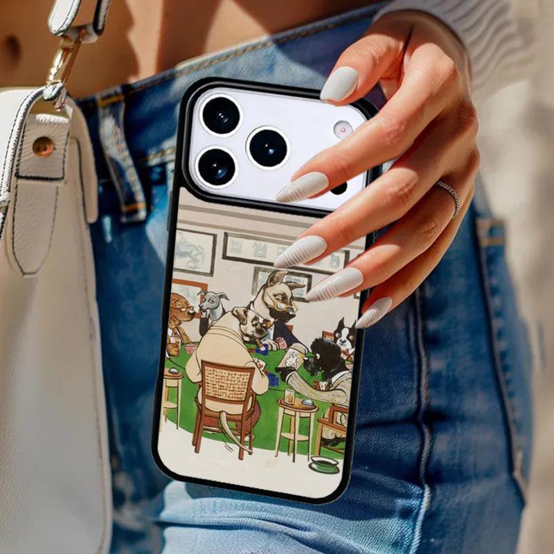 Dogs Playing Poker Phone Case For iPhone 17 Air 14 15 13 12 Max Cover For Apple 14 15 16 16e 11 Pro Max Plus