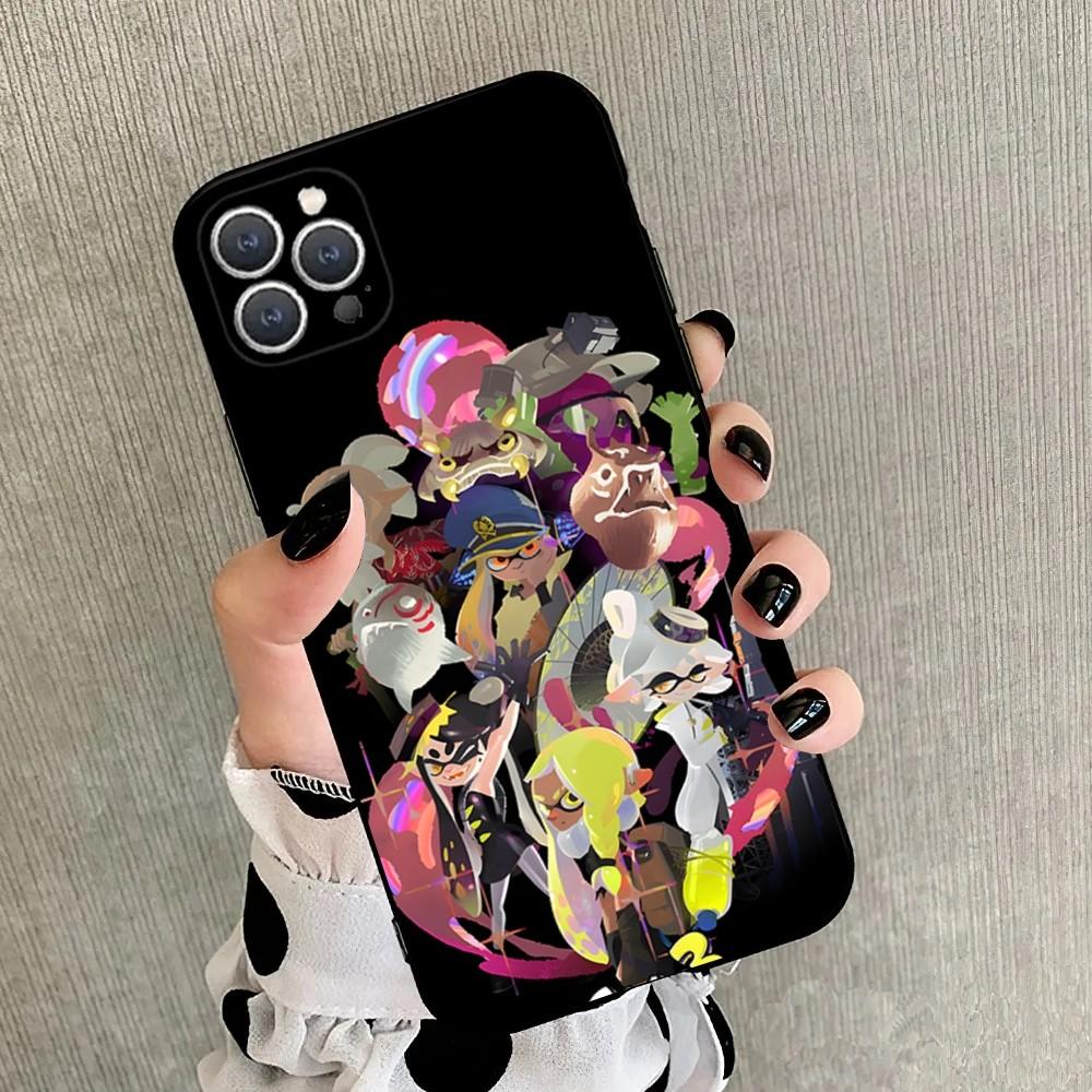 Game S-Splatoon 2 3 Phone Case For iPhone 15,14,13,12,11,Plus,Pro Max,XS,X,XR,SE,Mini,8,7 Soft Silicone Black Cover