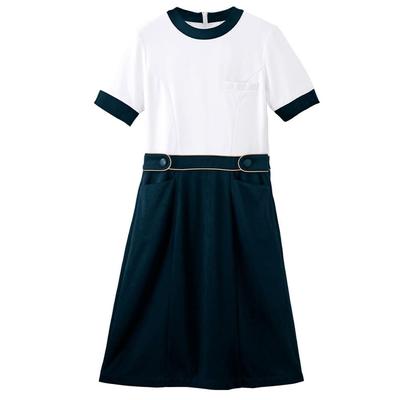 Kinder Super Beauty Stretch Zweifarbiges Kleid, Antibakteriell und Geruchsresistent, Damen Weißer Mantel, Größe LL, Weiße Basis, 9944401A