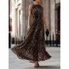 Rochie Maxi Fără Mâneci cu Imprimeu Leopard pentru Femei, Gât Înalt Talie Strânsă Evazată Linie A Lungă, Rochie Casual pentru Petreceri și Vacanță, S-2XL
