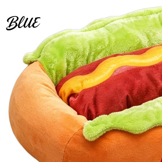 Waschbares Katzenbett für kleine Hunde Hot Dog Bett Niedlich Gemütlich Kuschelig Abnehmbares Polster Lustig Leicht zu Reinigen Haustier Katzen Brötchen Plüsch Weiches Sofabett Nest Kreativ