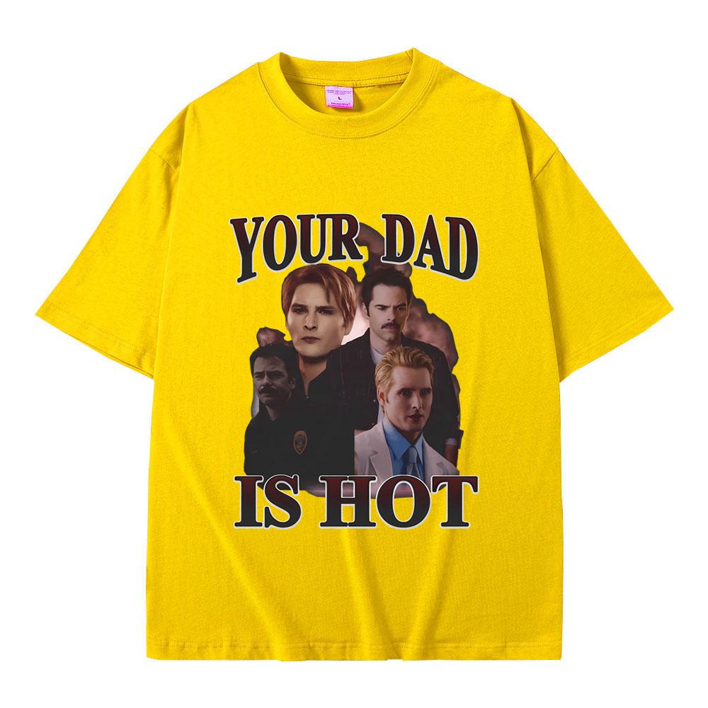 Tu Papá Está Caliente Crepúsculo Charlie y Carlisle Camiseta Estampada Hombre Mujer Moda Clásica Vintage Camisetas Hombre Casual Camisetas Oversize