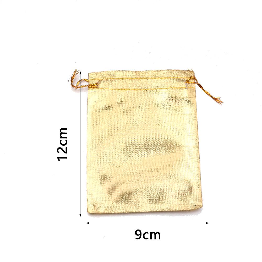 5-10Pcs Silver/Gold Foil Cloth Drawstring Bags Jewelry Gift Bags Candy Beads Bracelet Packing Pouch For Wedding Gift Storage Bag
