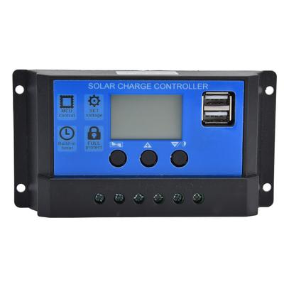 Solarladeregler LCD-Anzeige Dual-USB Intelligenter Steuerregler DC 12V?24V 10A