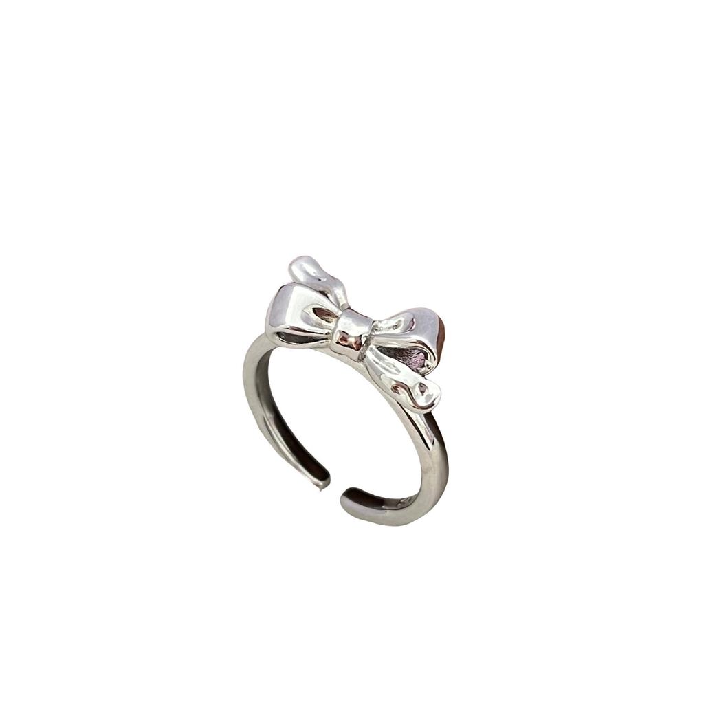 Sweet Heart Bow Adjustable Ring for Women - Girly & Elegant Jewelry Gift
