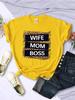 Street Woman TShirts Wife Mom Boss Letter Leopard Prints Tees Soft Breathable ONeck Short Sleeve Summer Casual Female Clothes