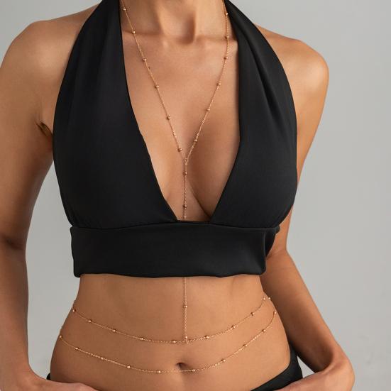 Körperkette für Damen, Schlanke Taille und Brustkette, Verstellbarer Strand Bikini Schmuck, Sexy Festival Layered Körper Schmuck