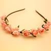 Hot sale ladies rose flower hair bands colorful wedding headwear