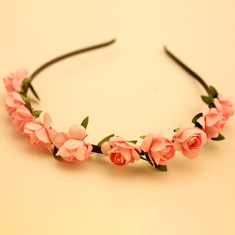 Hot sale ladies rose flower hair bands colorful wedding headwear
