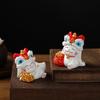 Lion Dance Lucky Cat Ornament - Perfect for Home, Car, or Office Decoration and New Year Gifts
