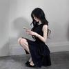French temperament daughter feeling small black dress beautiful gift dress Spice girl waist dress women's birthday short skirt