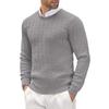 Men's Solid Color Knitted Round Neck Long Sleeve Top Men's Casual Fashion Long Sleeve Top