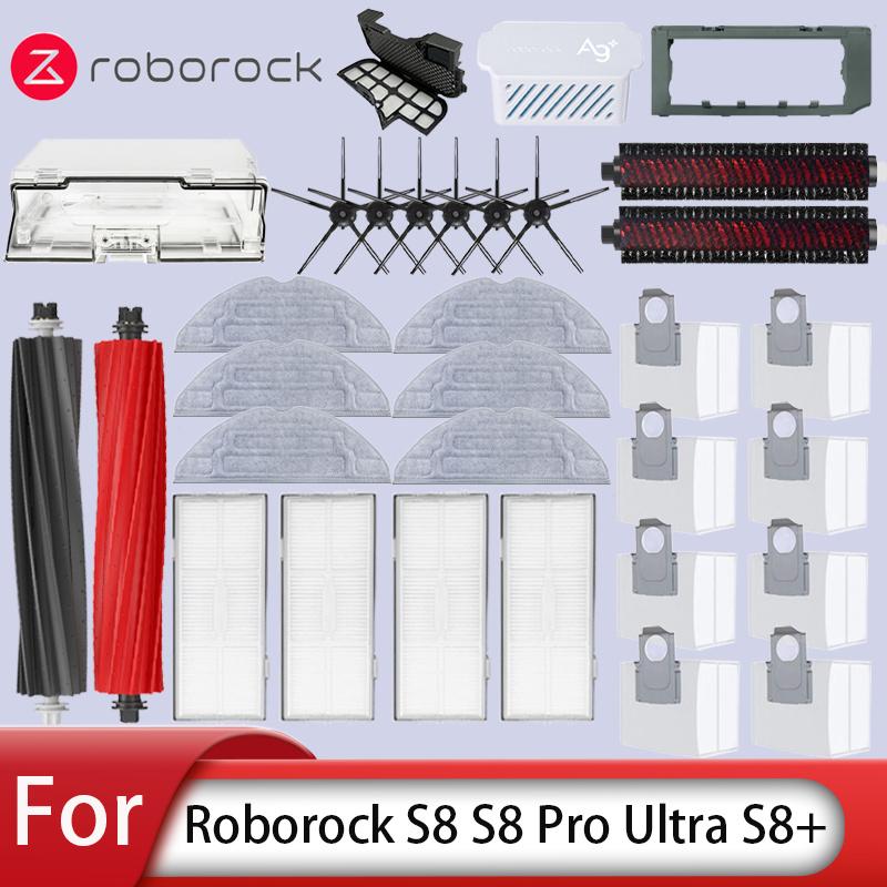 Roborock S8 Pro Ultra S8 Plus robot Vacuum Cleaner mop Choth vacuum bags Accessories Side Brush Filter Replaceable Spare Parts