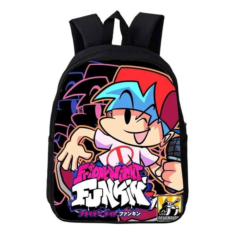 16 Inch Friday Night Funkin Backpack Toddler Kindergarten Bag Cartoon School Bags for Boys Girls Waterproof Kids Backpacks