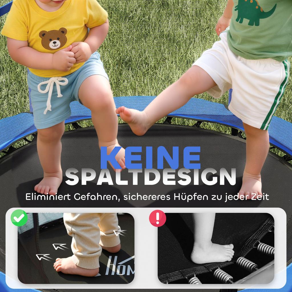 4.6FT/55" Kids Trampoline with Enclosure Net, Outdoor Indoor Use, for Ages 3-10 Years, Blue