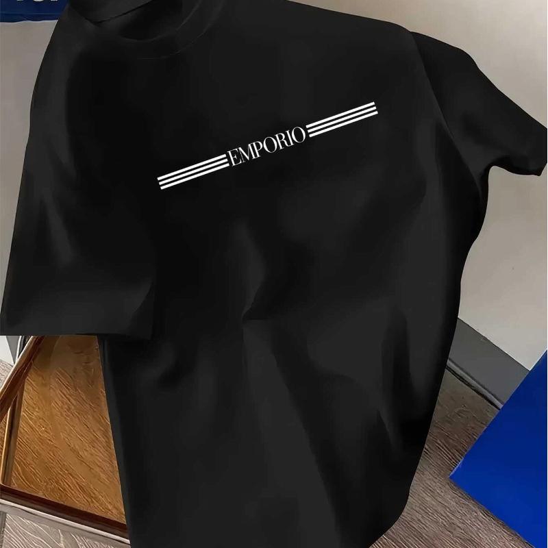 pure cotton men s luxurious brand letter print T-shirt, short-sleeved T-shirt, high-quality men s clothing, streetwear XS