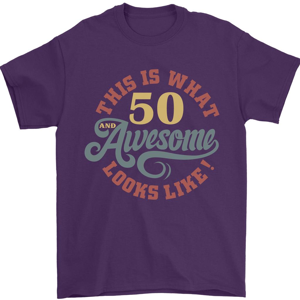 50th Birthday 50 Year Old Awesome Looks Like Unisexs TShirt 100 Cotton