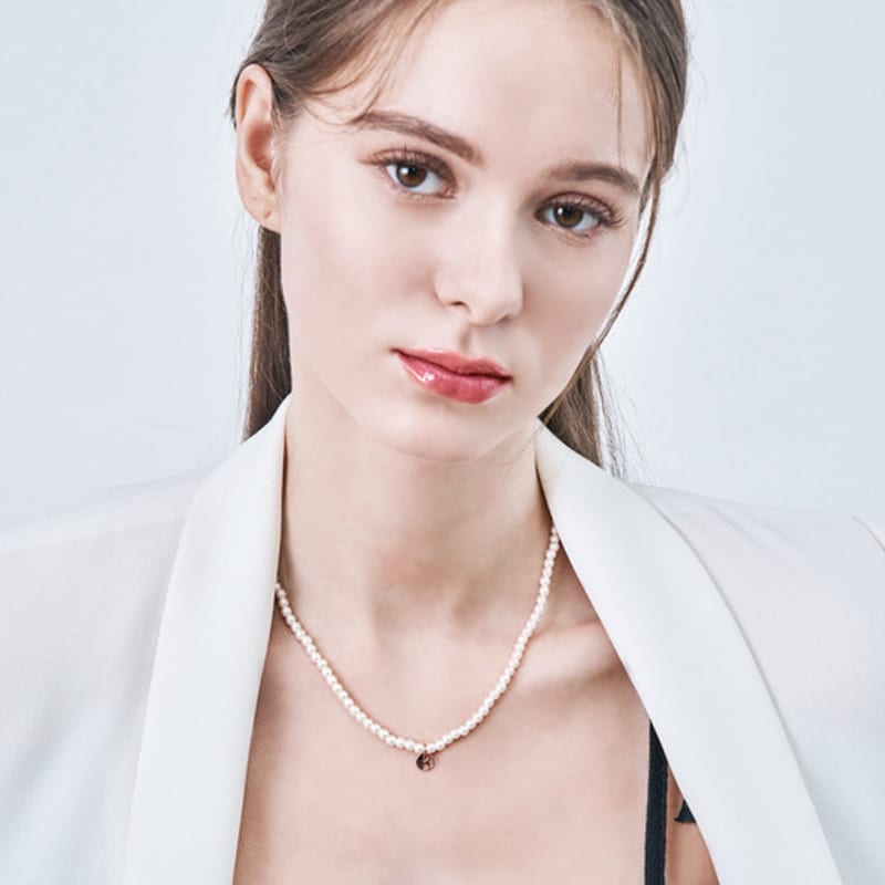 ELLE Jewelry Simple Signature Pearl Bead Necklace ELBRNN227