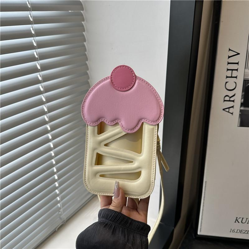 Fashion Small Crossbody Bag With Creative Cutouts And Cherry Cake Design For Daily Use