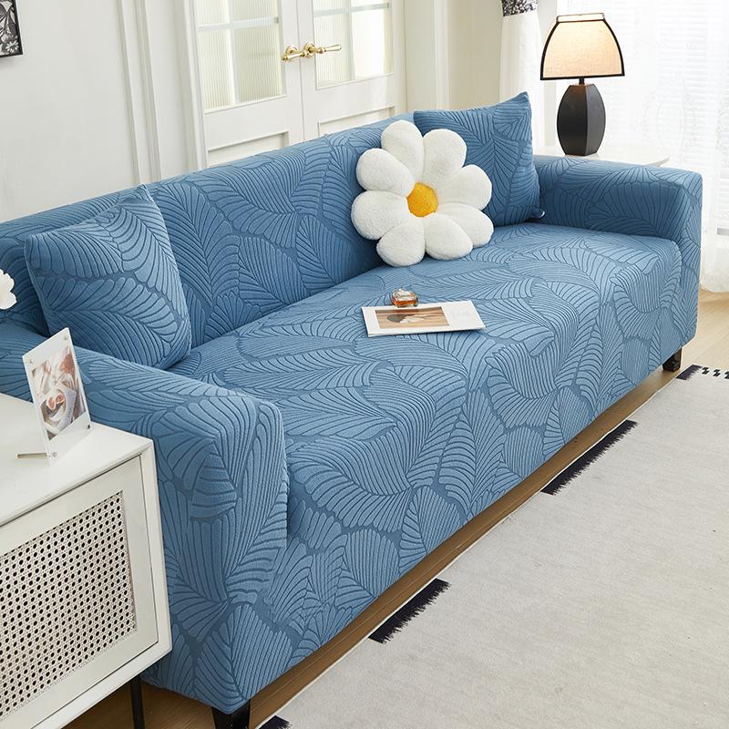 Straight Row Sofa Cover Elastic All-Season Universal Jacquard Dust Cover Non-Slip Anti-Cat Scratch Living Room Sofa Armrest Back