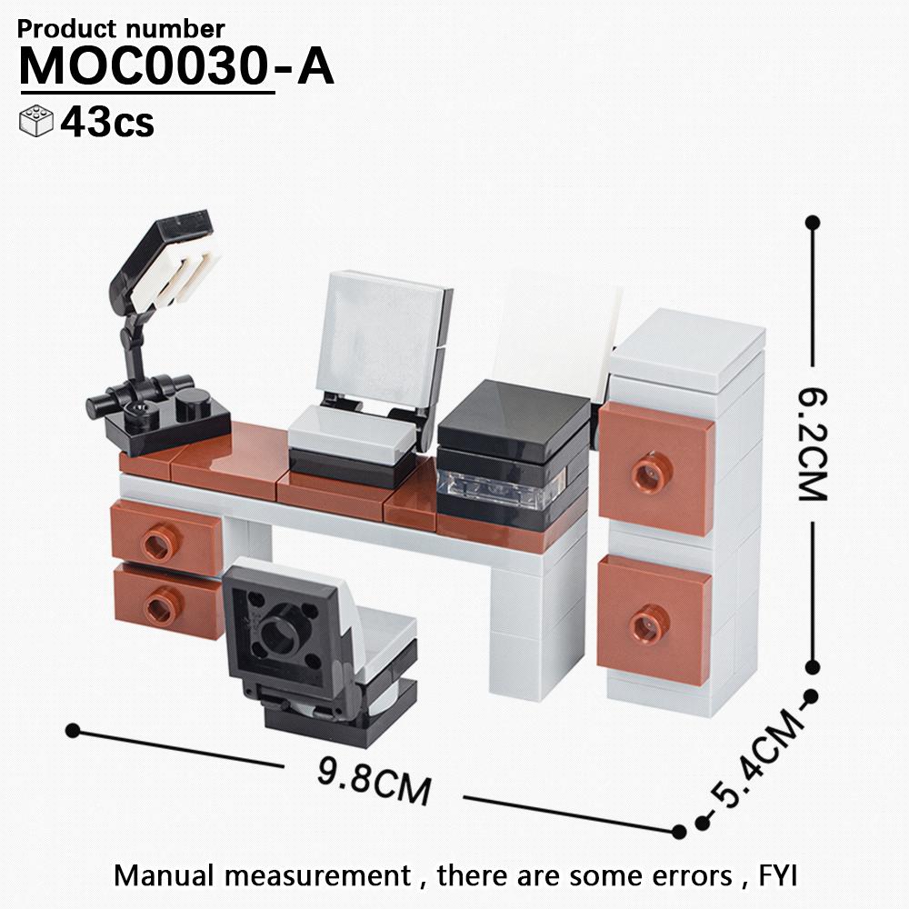 MOC City Series Domácí stůl Kompatibilní Herní stoly Stavebnice Dárek pro přátele Vzdělávací hračky pro děti Dospělé Sestavené kostky