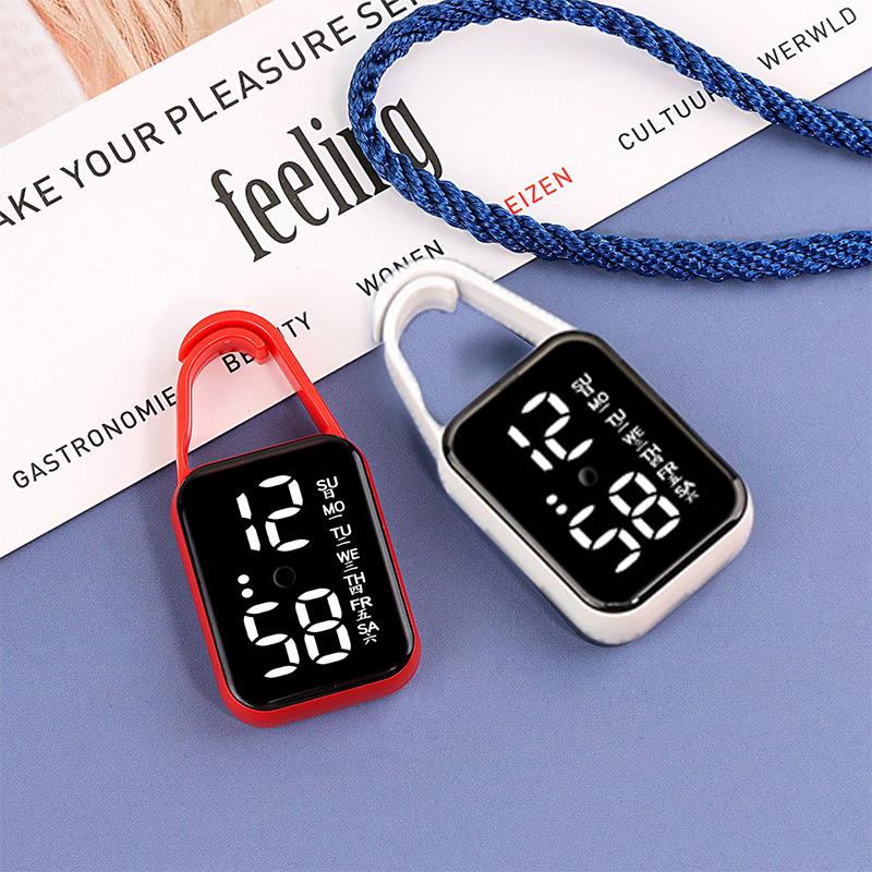 1-2PC Keychain LED Digital Electronic Watch Night Light Touch Digital Watch Students Luminous Keychain Pocket Watch Kids Gifts