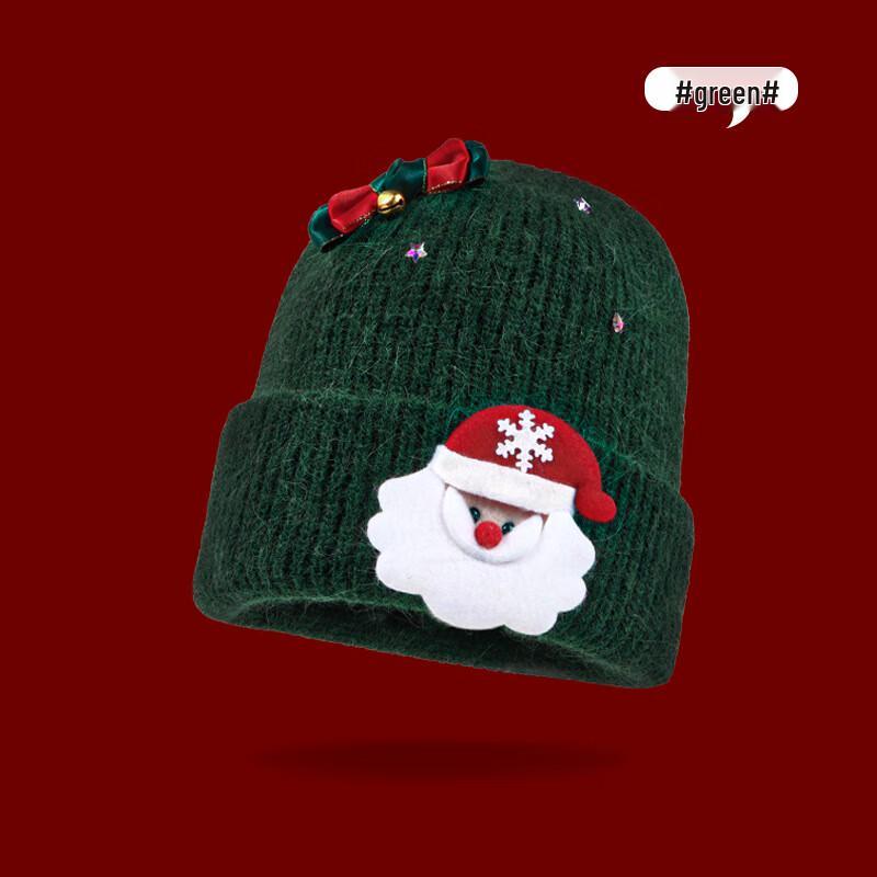 

Christmas Knitted Beanie Hat for Women with Bell