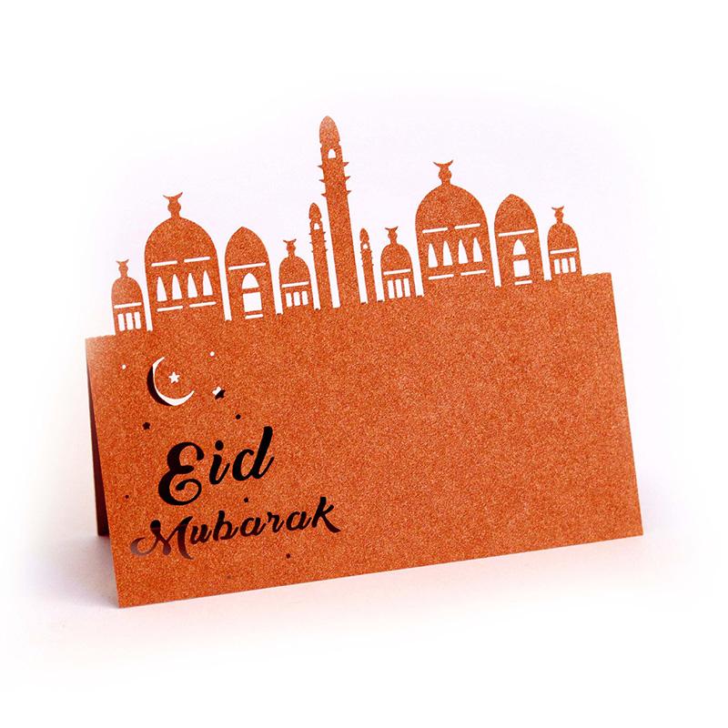 10/20/30pcs Eid Mubarak Postcards Ramadan Party Seat Card Place Cards Happy Eid Muslim Party Ramadan Kareem Table Decorations
