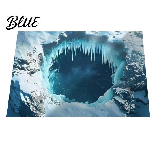 Living Room Area Bottomless Pit Mat 3D Illusion Floor Rug Optical Hole Realistic Fun Entrance
