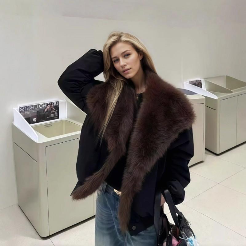 Womens Reversible Faux Fur Coat Winter