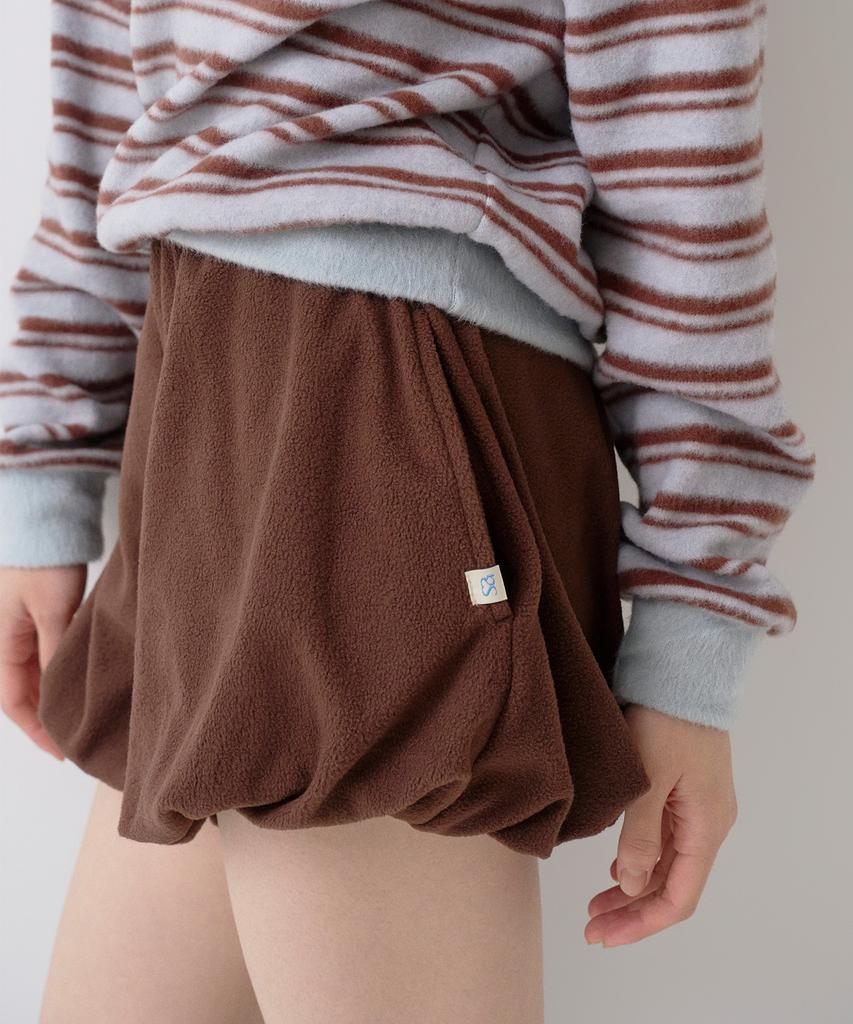 Sayu Fleece Pumpkin Shorts Brown