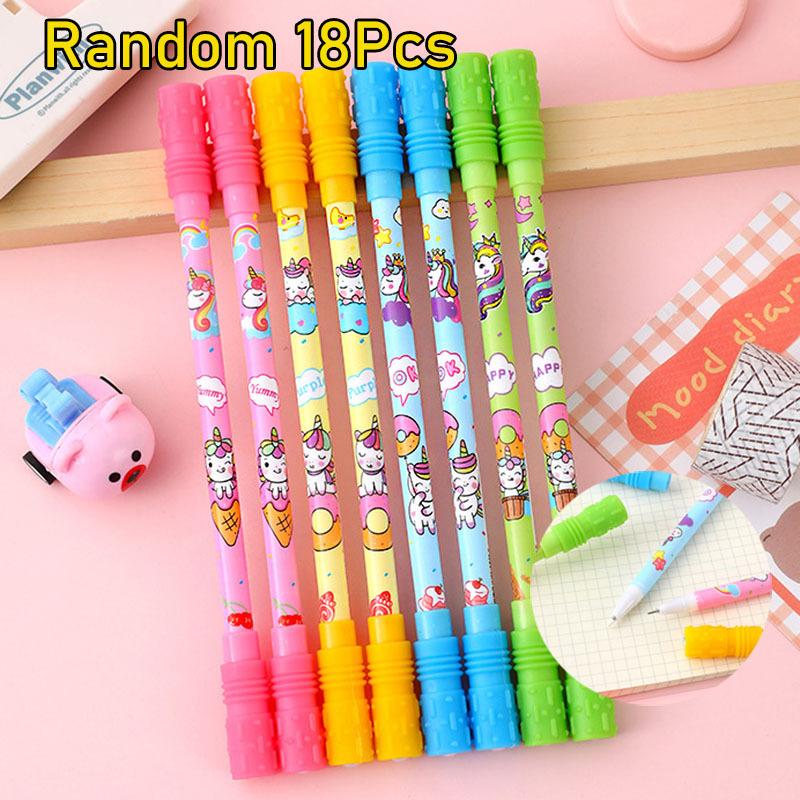 18pcs Kawaii Neutral Pen School Office Supply Novel Creative Cat Glitter Recreation Cute Waterbased Pen Stationery School Supplies