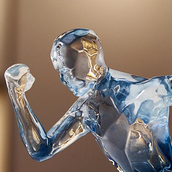 Male Runner Sculpture Abstract Resin Running Figurine Modern Home Decoration for Living Room TV Stand Desk Shelf Decor Motivational Gift for Runners
