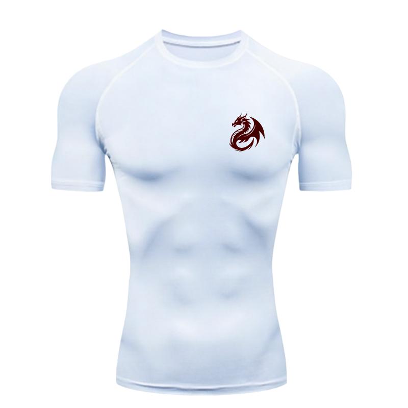 Dragon Design Men's Sports T-shirt Training Fitness Compression Workout T-Shirt Rashgard Tops Quick Dry Short Sleeve T-Shirt