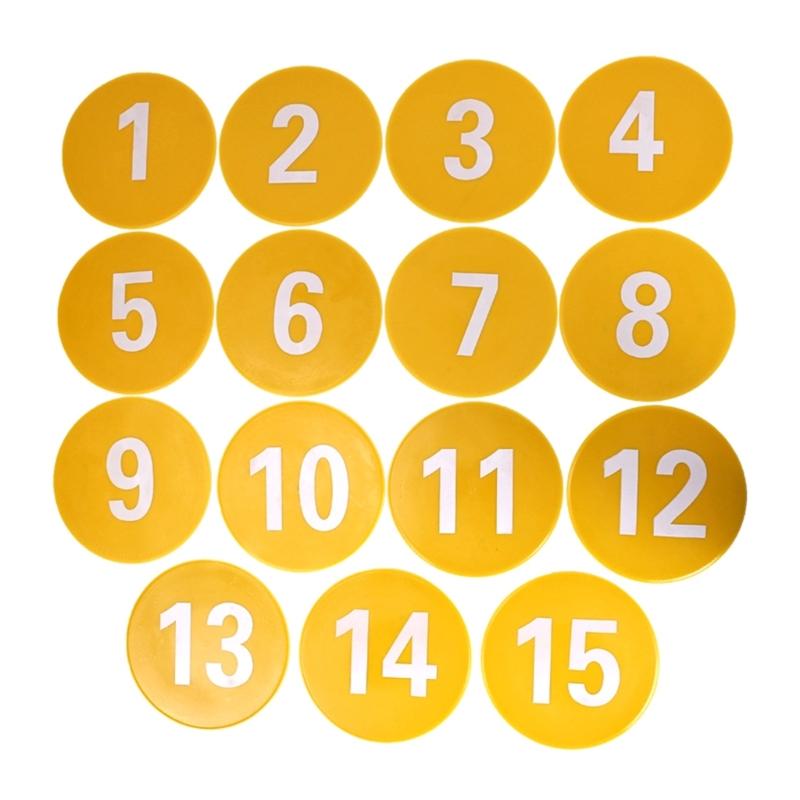 Numbered Spots Marker Flat Floor Spots Markers for Field and Courts Marking Fitness Agility Training Sport Game Exercise