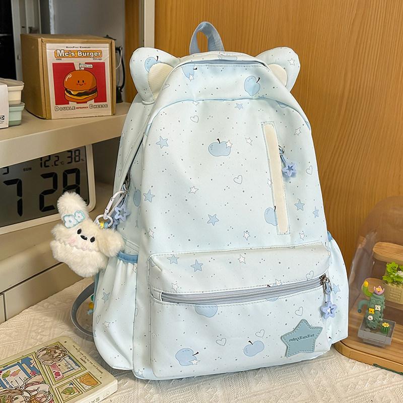 Schoolbag Cute Cat Ears Star Print Girl Schoolbag High Value Ins Niche Design Large Capacity School Backpack