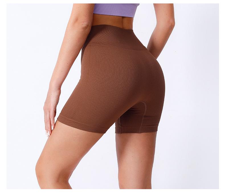 Безшовні шорти для йоги з високою посадкою - Підтягують стегна, Трикотаж для фітнесу з трьома точками для жінок