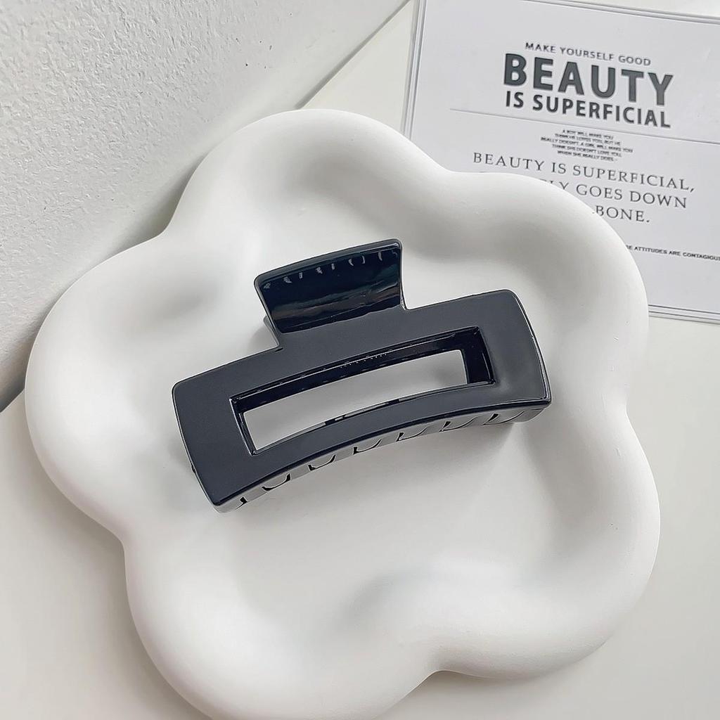 Korean Style Semi-Circular Transparent Hair Clip for Women's Updos - High-End Hollow Shark Clip