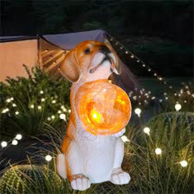 Realistic Dog Figurine Solar Light Garden Ornament