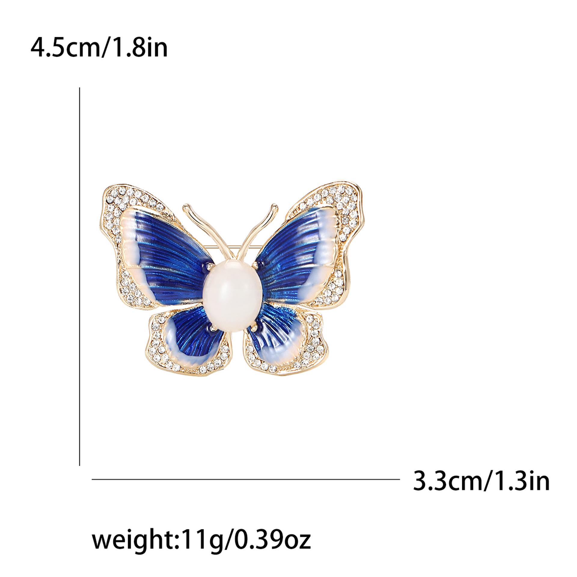 

Модная брошь-бабочка из сплава, эмали и страз, высококачественная креативная женская брошь для платья, корсажа, украшения